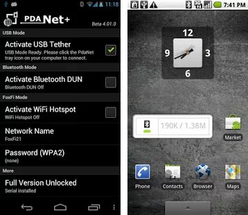conecting pda net to another android phone